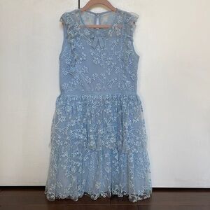 Self-Portrait Kids Size 10-12 Beades Pale Blue Dress